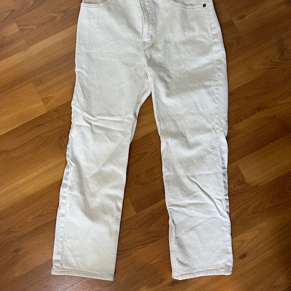 Abercrombie High Rise Straight Ankle Jeans – White Wash, Size 28 - Picture 3 of 4